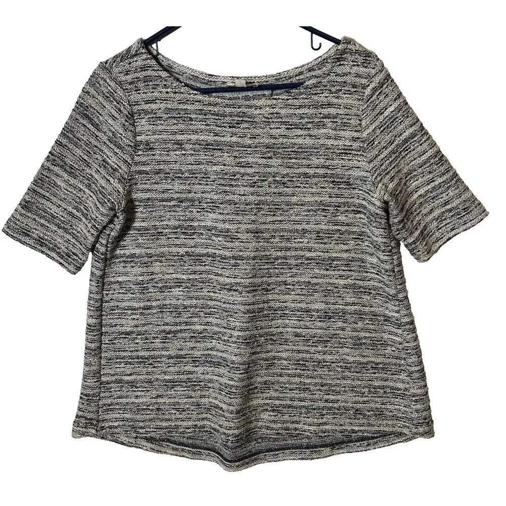 Loft‎ Knit Sweater 3/4 Sleeve Size Med, Pull Over , Back Pleated